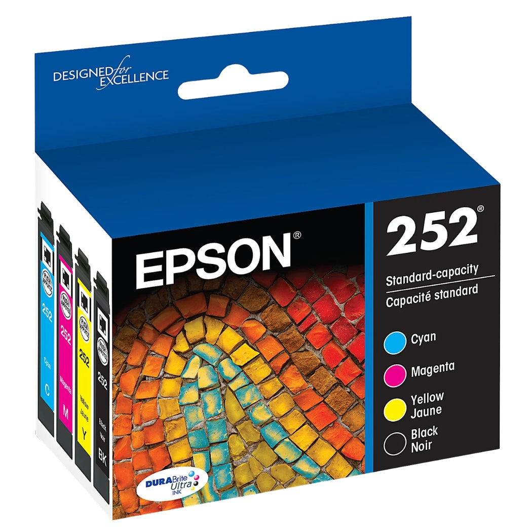 Original Epson 252 Black, Cyan, Magenta, Yellow Ink Cartridge