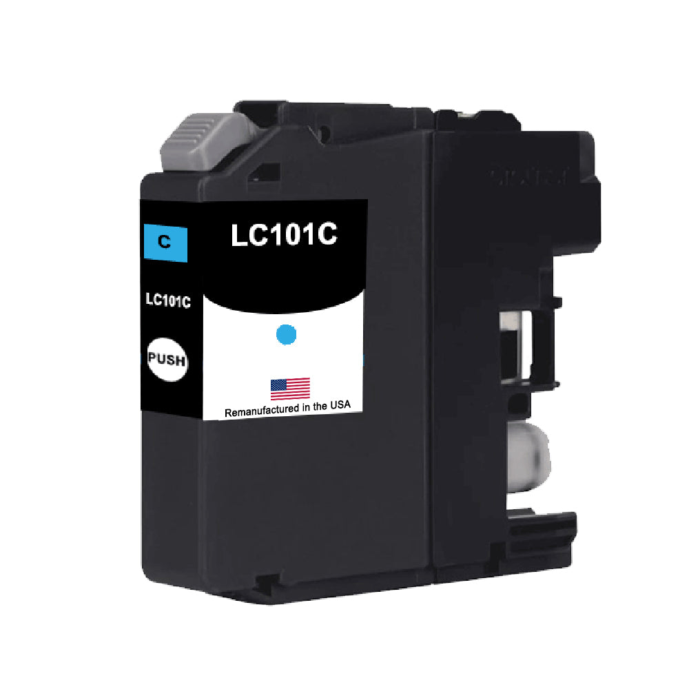 JIT Brand for Brother LC101C Cyan High Yield Remanufactured in the USA Ink Cartridge