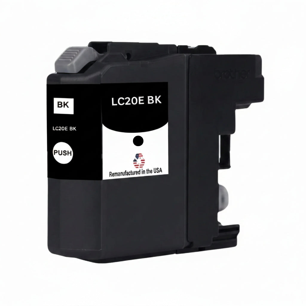 JIT Brand for Brother LC20E Black Extra High Yield Remanufactured in USA Inkjet Cartridge, LC20EBK