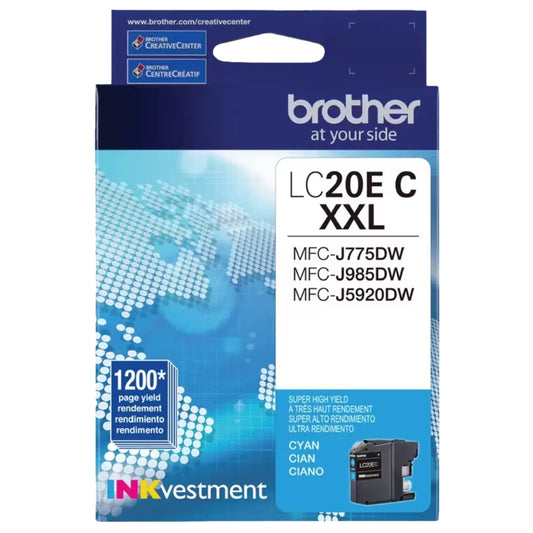 Brother LC20E Extra High Yield Cyan Ink Cartridge