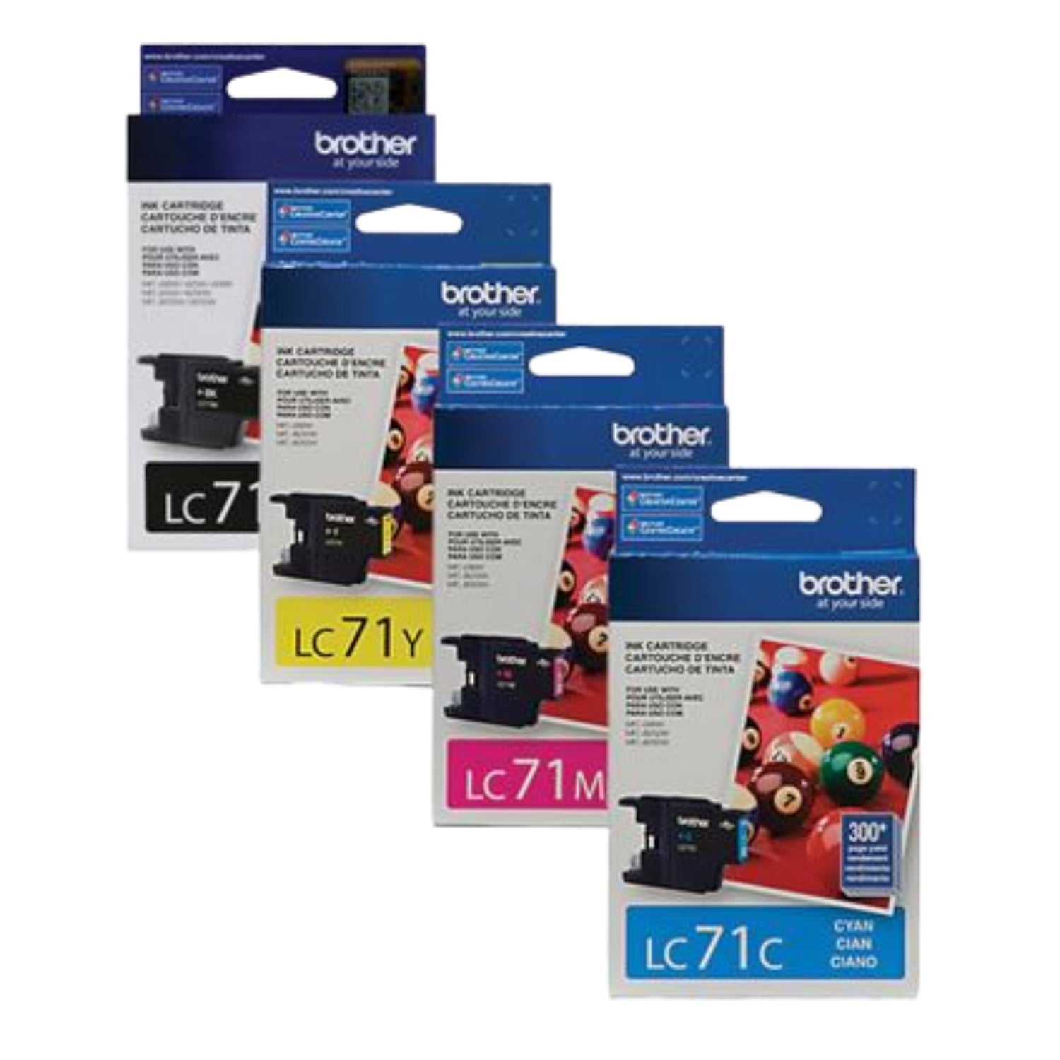 Original Brother LC71 Black, Cyan, Magenta, Yellow Ink Cartridges