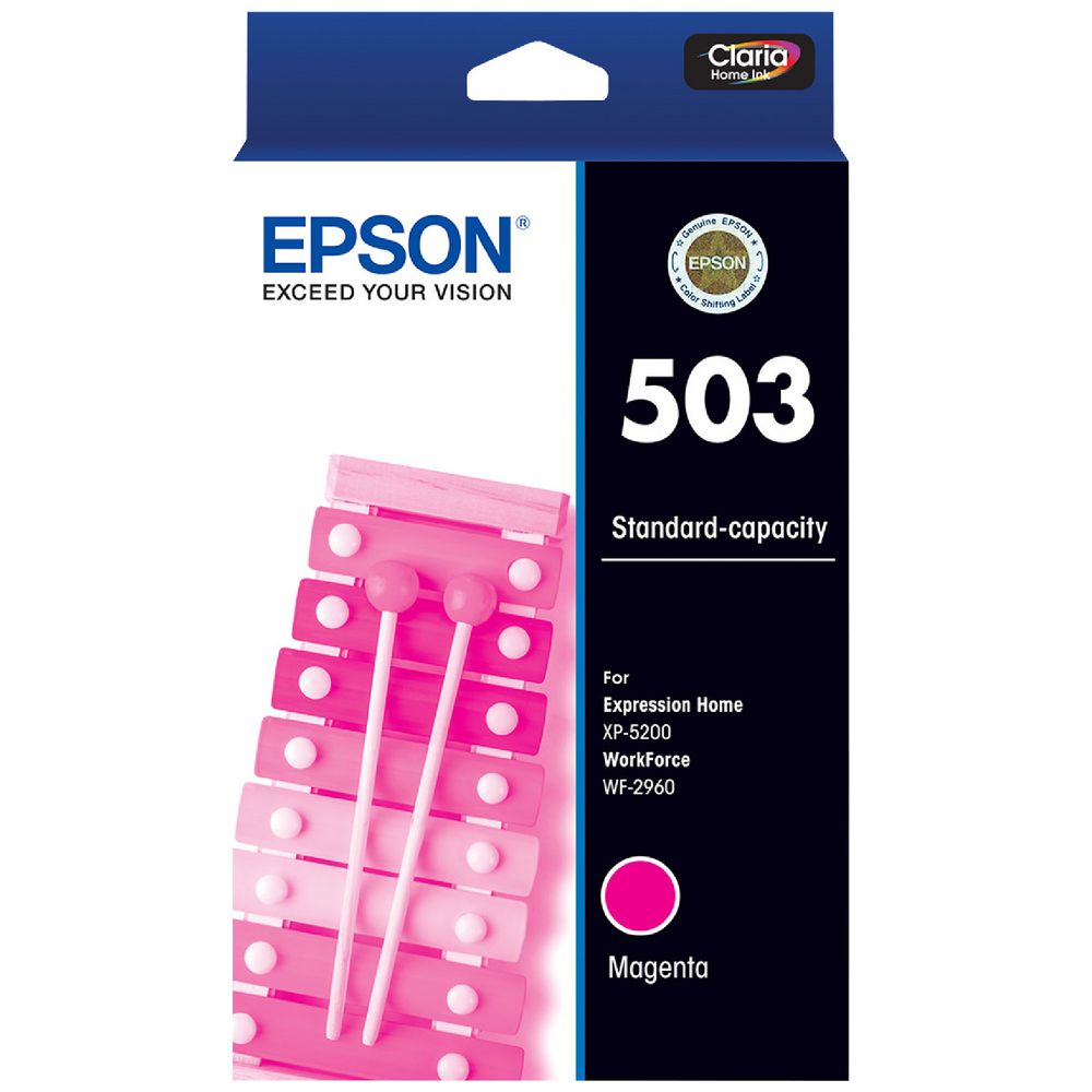 Original Epson 503 Standard Yield Magenta Ink Cartridge, C13T09Q34010