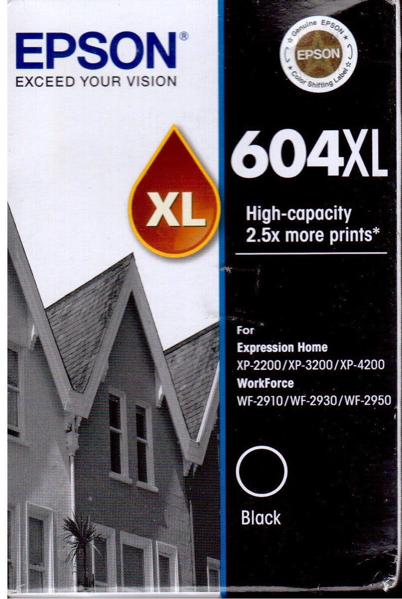 Original Epson 604XL High Yield Black Ink Cartridge, C13T10H14010