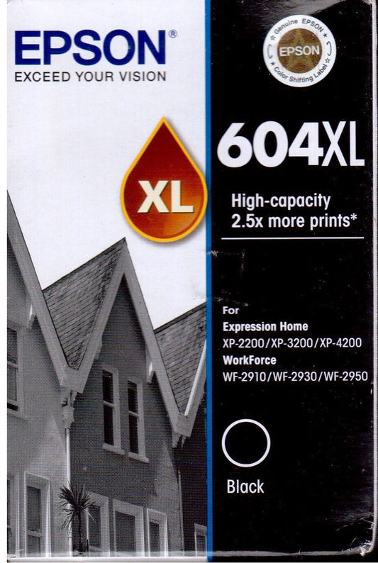 Original Epson 604XL High Yield Black Ink Cartridge, C13T10H14010