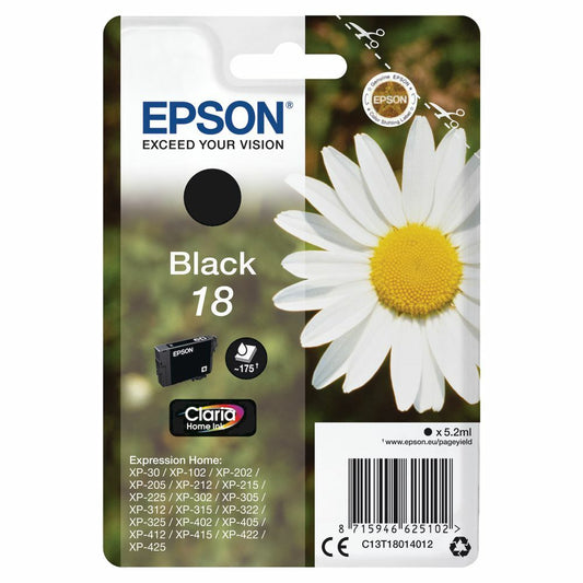 Original Epson 18 Standard Yield Yellow Ink Cartridge, C13T18044012 