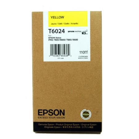 Original Epson T6024 Standard Yield 110ml Yellow Ink Cartridge, C13T602400