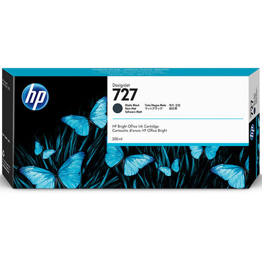 Original HP 727 300mL High Yield Matte Black Ink Cartridge, C1Q12A