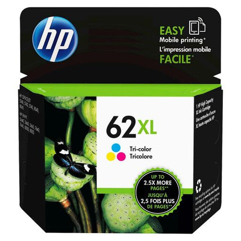 Original HP 62XL High Yield Tri-Color Ink Cartridge, C2P07AN