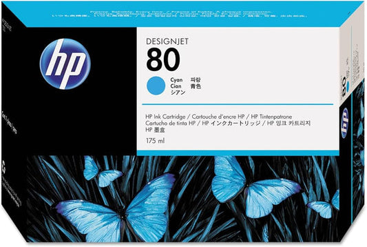 Genuine HP 80 175ml Standard Yield Cyan DesignJet Ink Cartridge, C4872A