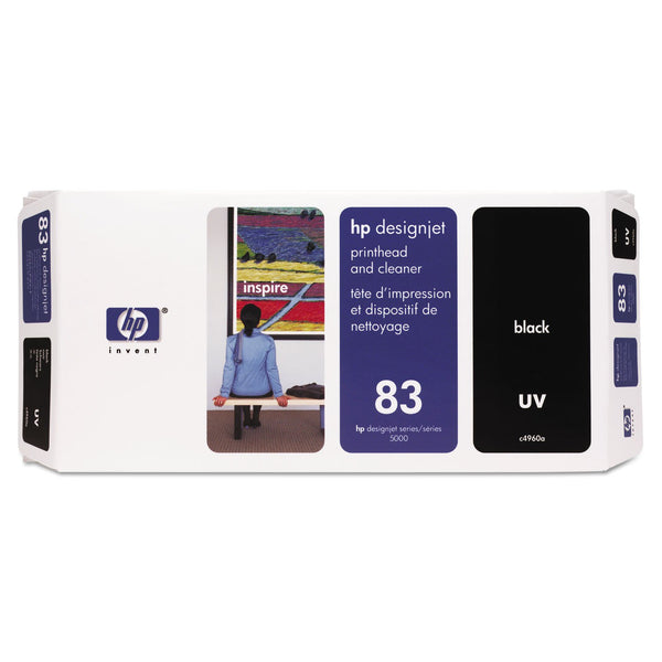 Original HP 83 Black DesignJet UV Printhead and Printhead Cleaner, C4960A