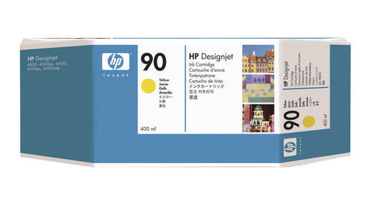Original HP 90 400-ml Standard Yield Yellow Ink Cartridge, C5065A