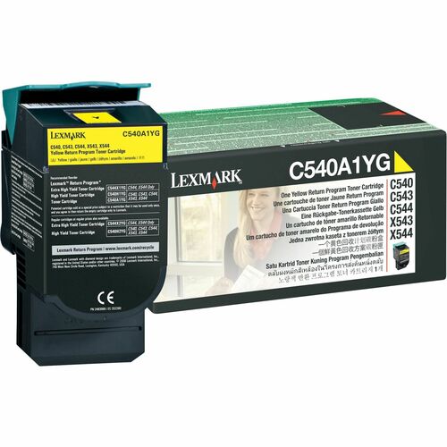 Genuine Lexmark Yellow Return Program Toner Cartridge,  C540A1YG