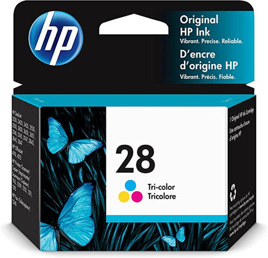 Genuine HP 28 Standard Yield Color Ink Cartridges, C8728AN