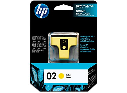 Genuine HP 02 Standard Yield Yellow Ink Cartridge, C8773WN
