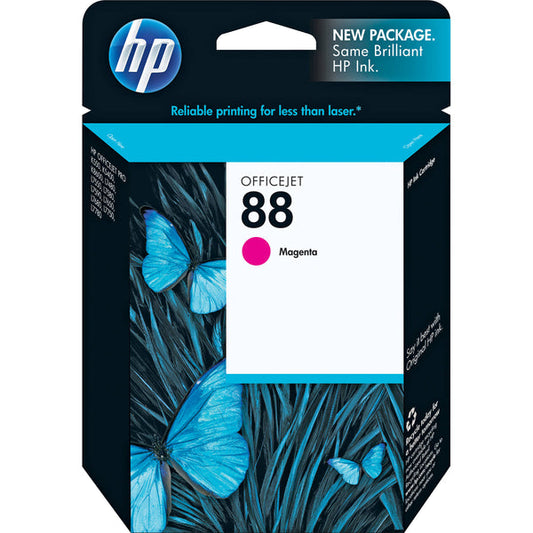 Original HP 88 Standard Yield Magenta Ink Cartridges,C9387AN