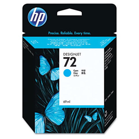 Original HP 72 130-ml Standard Yield Cyan  DesignJet Ink Cartridge,C9398A
