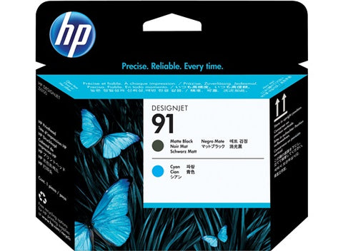 Original HP 91 Standard Yield Matte Black and Cyan Printhead Cartridge, C9460A