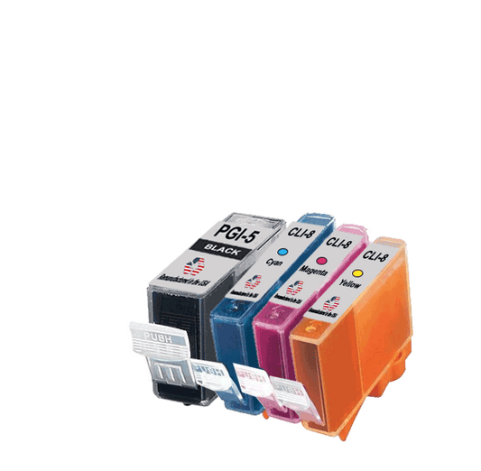 JIT Brand for Canon PGI-5 Black / CLI-8 3 Color 4-Pack High Yield Remanufactured in the USA Ink Cartridge