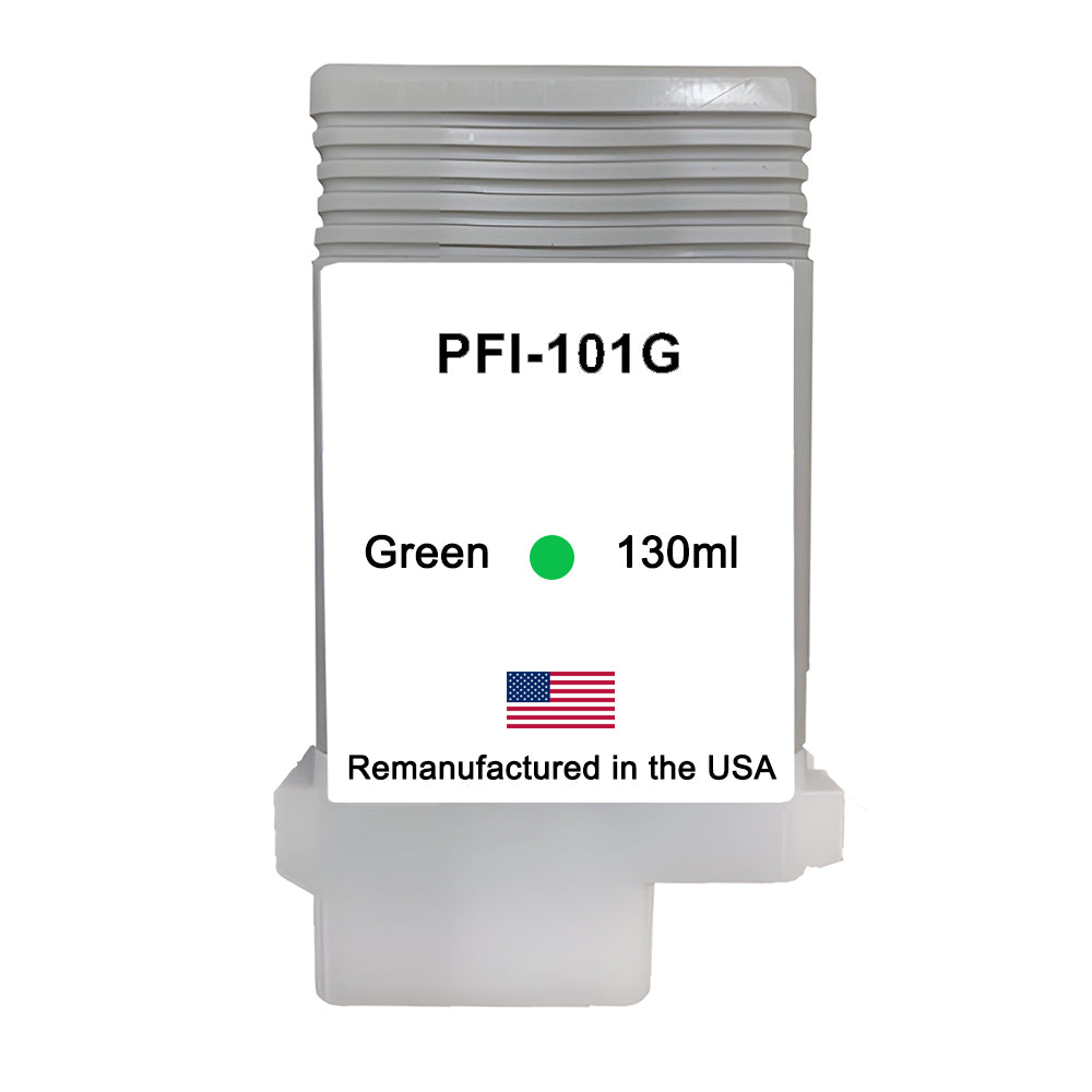 JIT Brand for Canon PFI-101 130mL Green High Yield Remanufactured in the USA Ink Cartridges