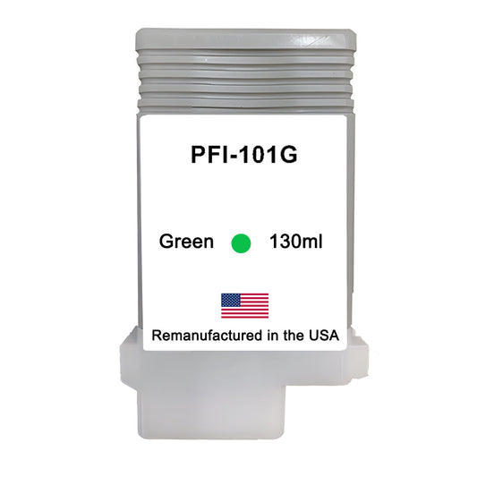 JIT Brand for Canon PFI-101 130mL Green High Yield Remanufactured in the USA Ink Cartridges