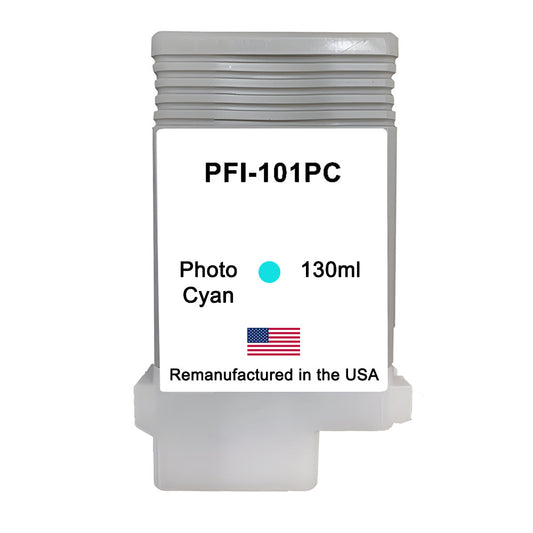 JIT Brand for Canon PFI-101 130mL Photo Cyan High Yield Remanufactured in the USA Ink Cartridges