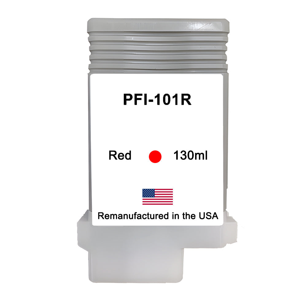 JIT Brand for Canon PFI-101 130mL Red High Yield Remanufactured in the USA Ink Cartridges