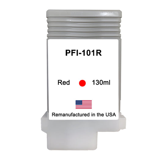 JIT Brand for Canon PFI-101 130mL Red High Yield Remanufactured in the USA Ink Cartridges