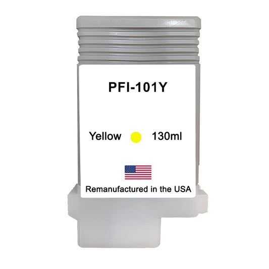 JIT Brand for Canon PFI-101 130mL Yellow High Yield Remanufactured in the USA Ink Cartridges