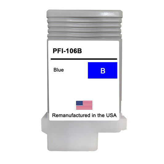 JIT Brand for Canon PFI-106 130mL Blue High Yield Remanufactured in the USA Ink Cartridge