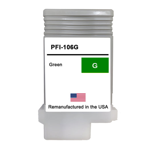 JIT Brand for Canon PFI-106 130mL Green High Yield Remanufactured in the USA Ink Cartridge
