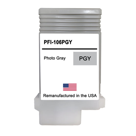 JIT Brand for Canon PFI-106 130mL Photo Gray High Yield Remanufactured in the USA Ink Cartridge