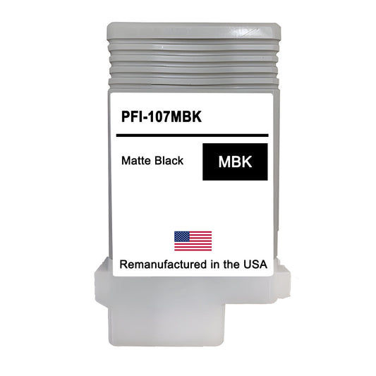 JIT Brand for Canon PFI-107 130mL Matte Black PFI-107MBK High Yield Remanufactured in the USA Ink Cartridge