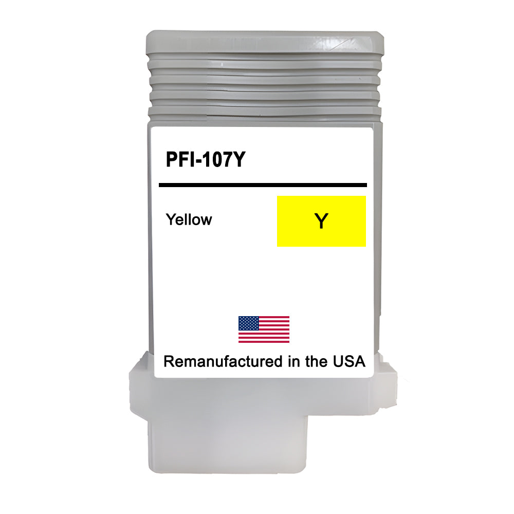 JIT Brand for Canon PFI-107 130mL Yellow PFI-107Y High Yield Remanufactured in the USA Ink Cartridge