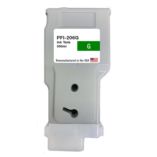 JIT Brand for Canon PFI-206 300mL Green PFI-206G High Yield Remanufactured in the USA Ink Cartridge