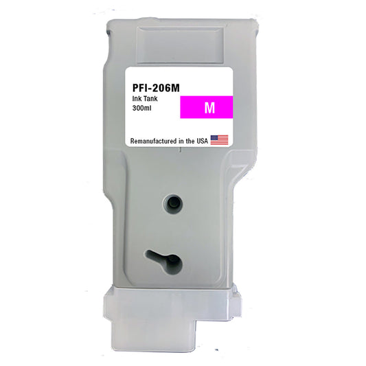 JIT Brand for Canon PFI-206 300mL Magenta PFI-206M PFI-206M High Yield Remanufactured in the USA Ink Cartridge