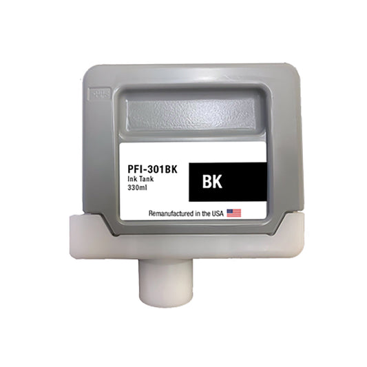 JIT Brand for Canon PFI-301 330mL Black PFI-301BK High Yield Remanufactured in the USA Ink Cartridge