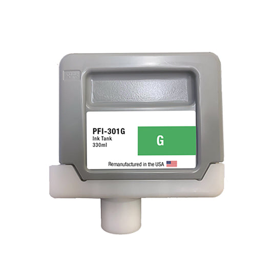 JIT Brand for Canon PFI-301 330mL Green PFI-301G High Yield Remanufactured in the USA Ink Cartridge