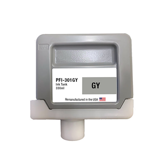 JIT Brand for Canon PFI-301 330mL Gray PFI-301GY High Yield Remanufactured in the USA Ink Cartridge