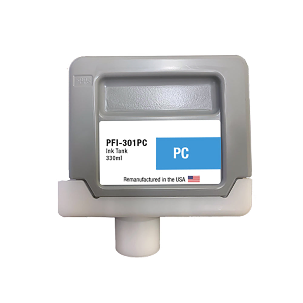 JIT Brand for Canon PFI-301 330mL Photo Cyan PFI-301PC High Yield Remanufactured in the USA Ink Cartridge