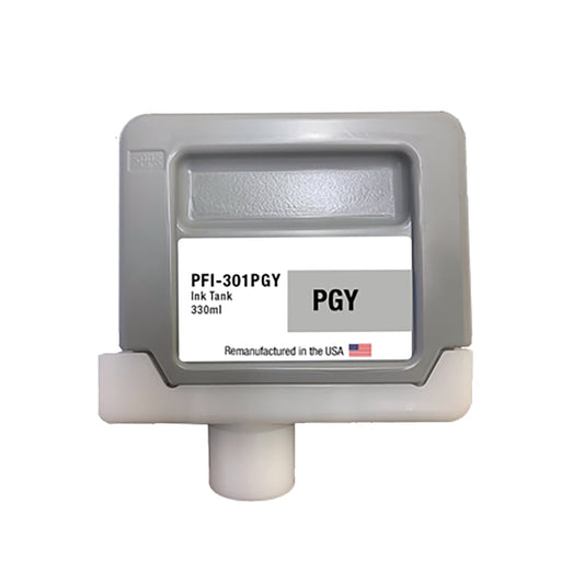JIT Brand for Canon PFI-301 330mL Photo Gray PFI-301PGY High Yield Remanufactured in the USA Ink Cartridge