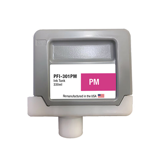 JIT Brand for  Canon PFI-301 330mL Photo Magenta PFI-301PM High Yield Remanufactured in the USA Ink Cartridge