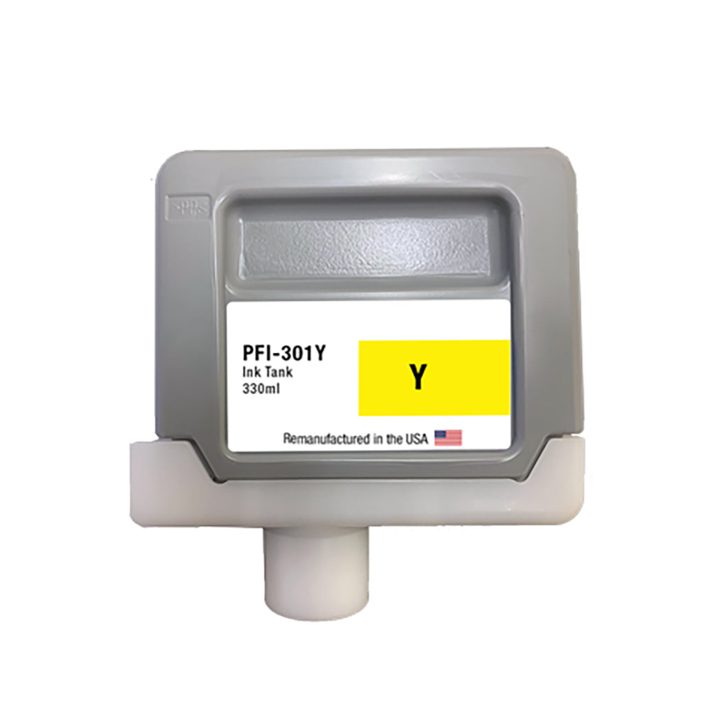 JIT Brand for Canon PFI-301 330mL Yellow PFI-301Y High Yield Remanufactured in the USA Ink Cartridge