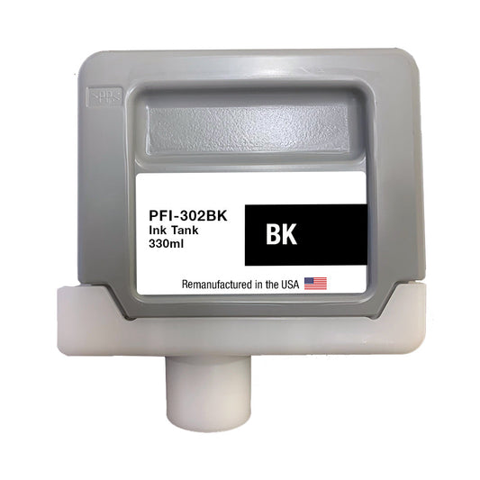 JIT Brand for Canon PFI-302 330mL Black PFI-302BK High Yield Remanufactured in the USA Ink Cartridge