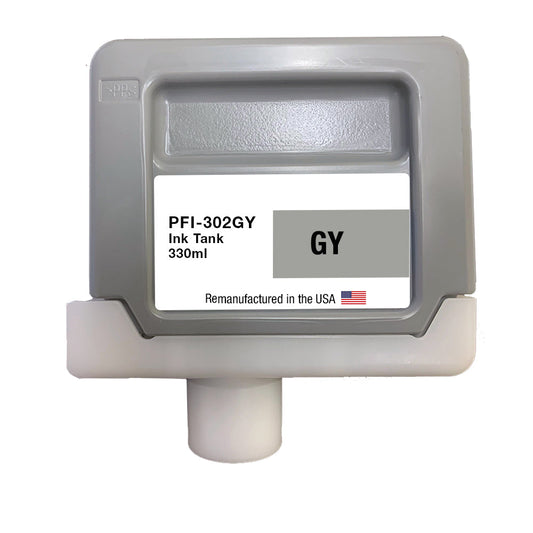 JIT Brand for Canon PFI-302 330mL Gray PFI-302GY High Yield Remanufactured in the USA Ink Cartridge