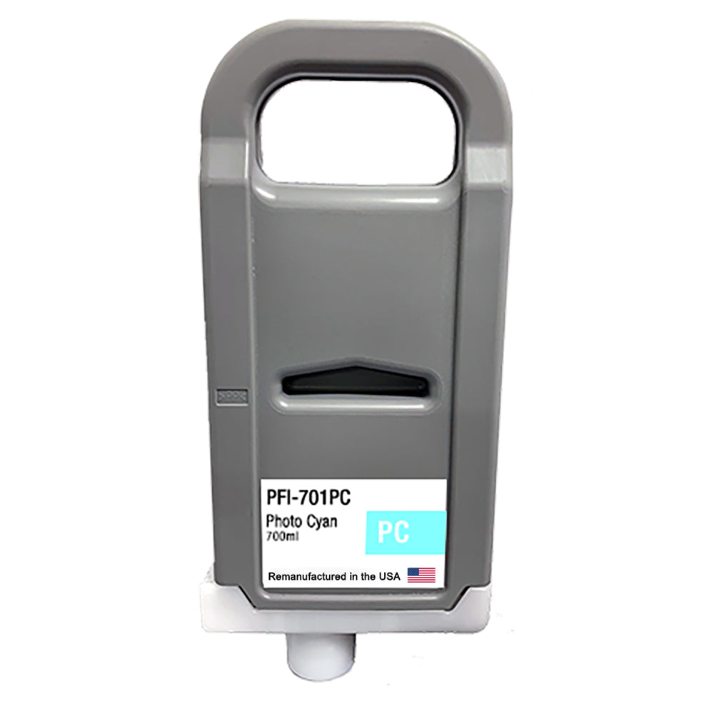 JIT Brand for Canon PFI-701 700mL Photo Cyan PFI-701PC High Yield Remanufactured in the USA Ink Cartridge