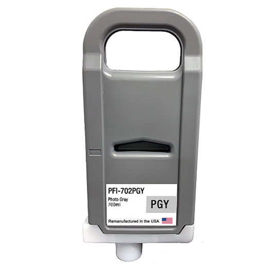 JIT Brand for Canon PFI-702 700mL Photo Gray PFI-702PGY High Yield Remanufactured in the USA Ink Cartridge