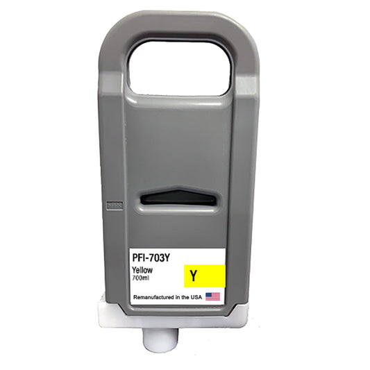 JIT Brand for Canon PFI-703 700mL Yellow High Yield Remanufactured in the USA Ink Cartridge