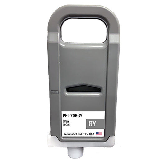 JIT Brand for  Canon PFI-706 700mL Gray PFI-706GY High Yield Remanufactured in the USA Ink Cartridge
