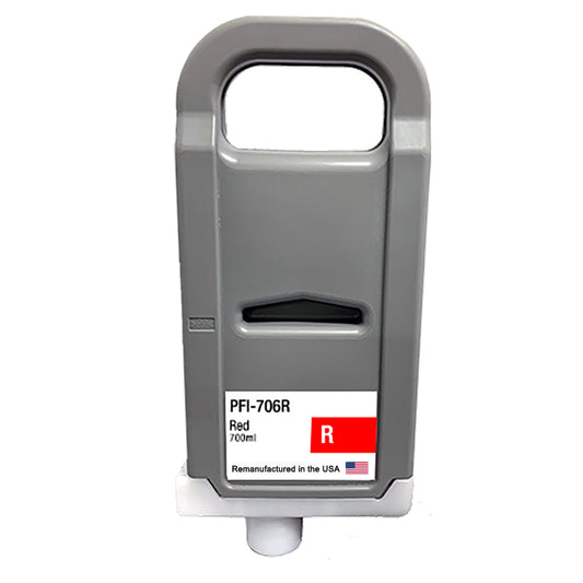JIT Brand for Canon PFI-706 700mL Red PFI-706R High Yield Remanufactured in the USA Ink Cartridge