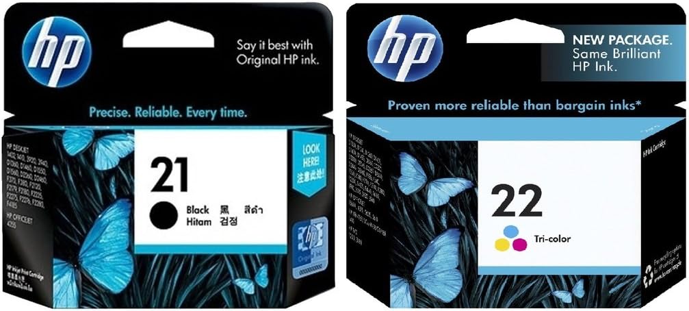 Original HP 21/22 Standard Yield Black & Color Ink Cartridge, CC630AA